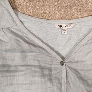 Nic + Zoe Blue long sleeve top